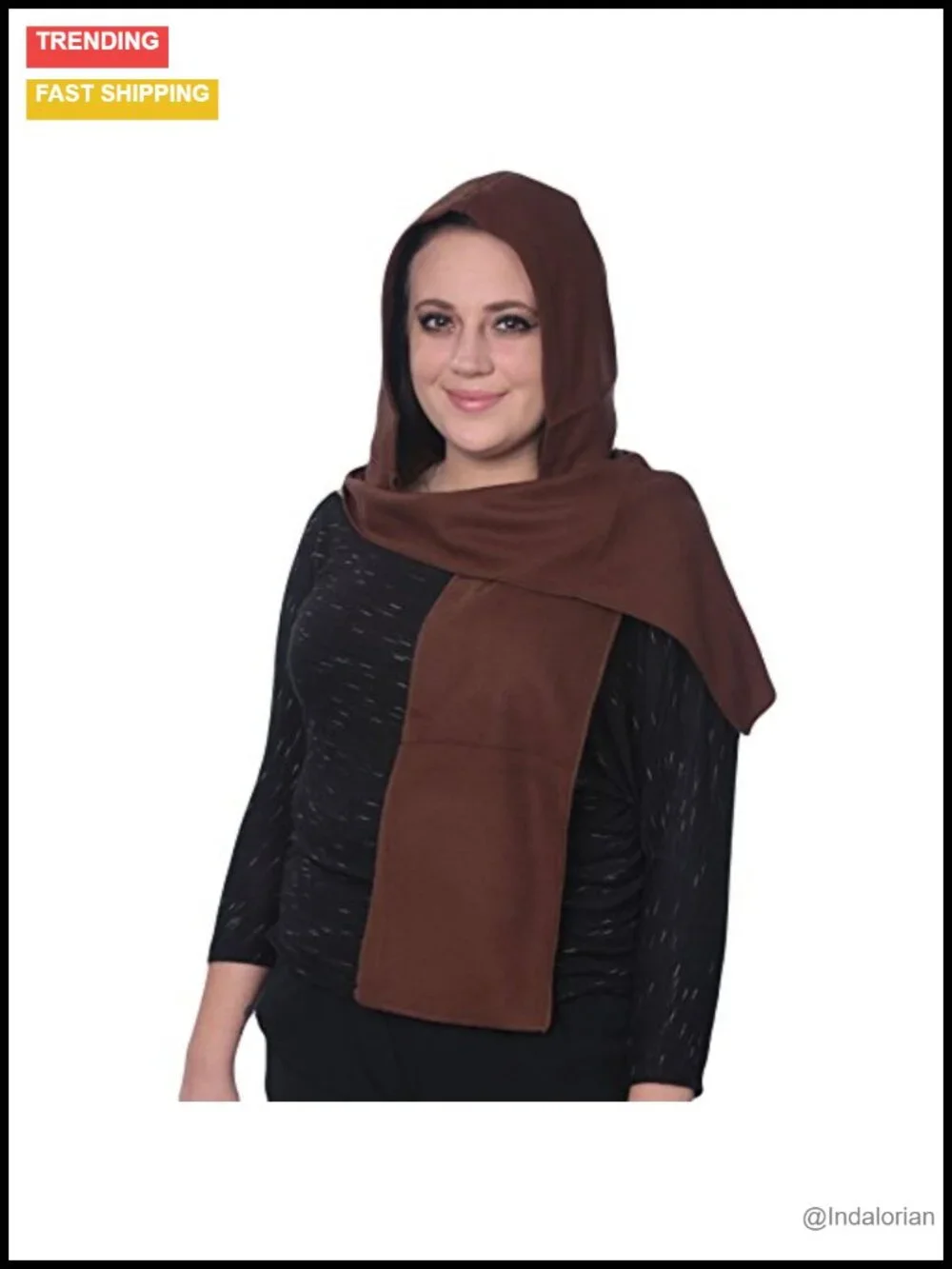 Unisex Scarf Hoodie 2-in-1 Wrap, 100% Polyester, Winter Fall Warm